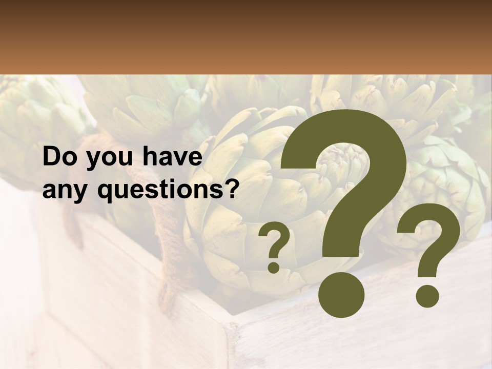 A Bunch Of Green Artichokes In A Wooden Box PowerPoint Template