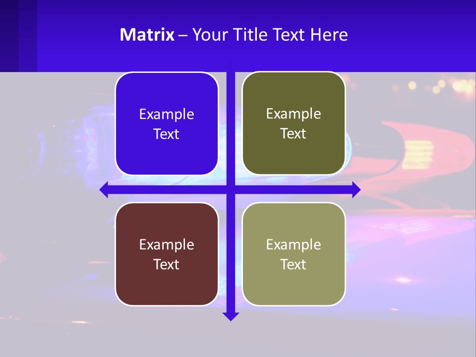 A Police Car With Its Lights On At Night PowerPoint Template