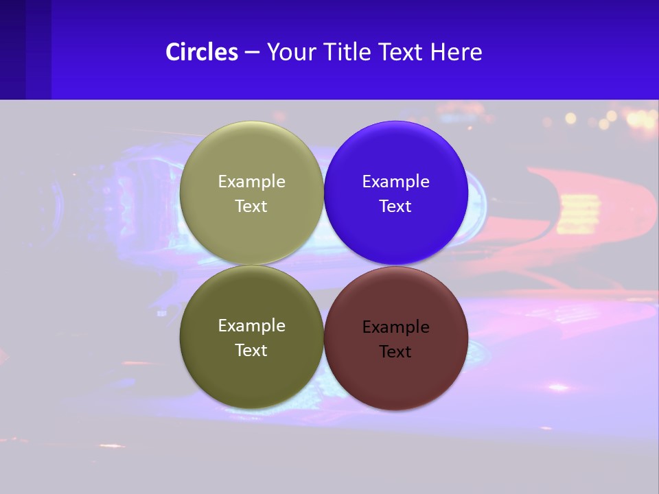 A Police Car With Its Lights On At Night PowerPoint Template