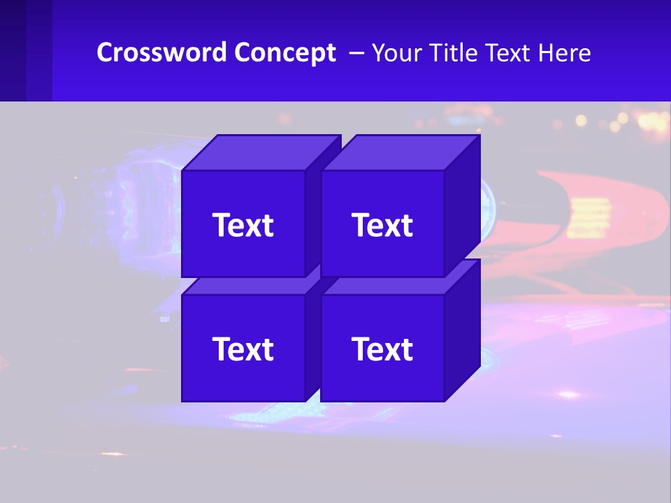 A Police Car With Its Lights On At Night PowerPoint Template