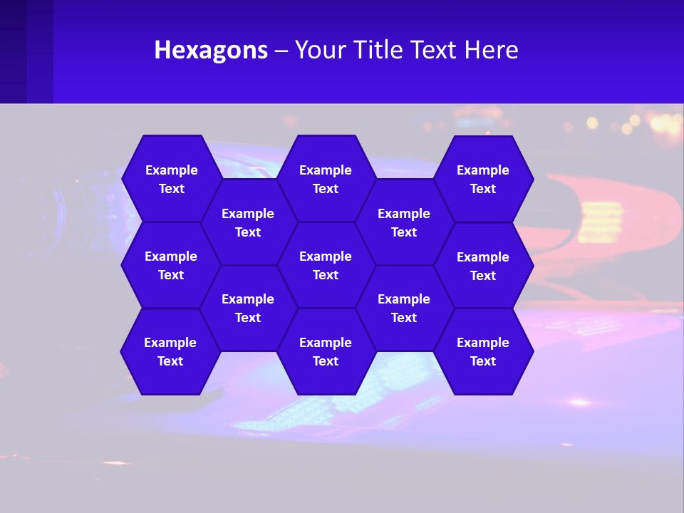 A Police Car With Its Lights On At Night PowerPoint Template