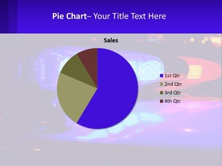 A Police Car With Its Lights On At Night PowerPoint Template