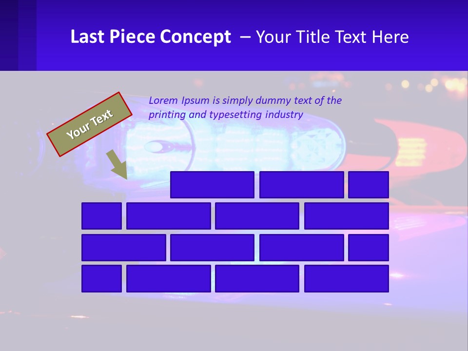 A Police Car With Its Lights On At Night PowerPoint Template