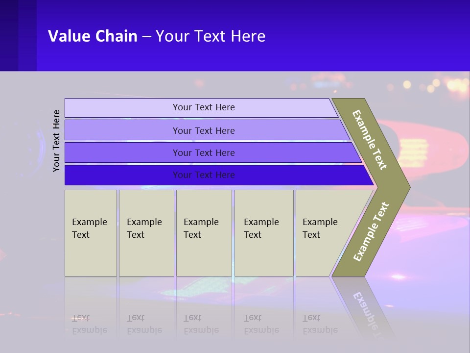 A Police Car With Its Lights On At Night PowerPoint Template