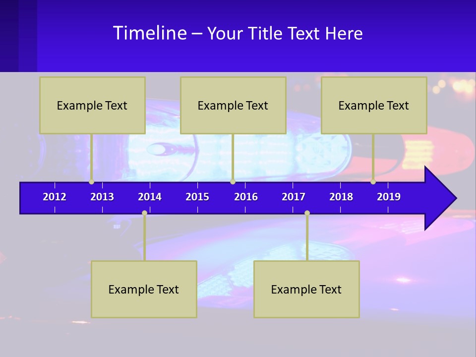 A Police Car With Its Lights On At Night PowerPoint Template