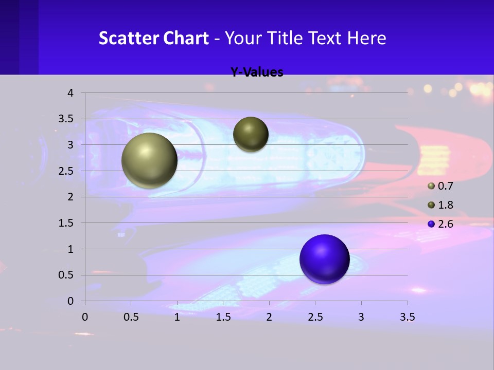 A Police Car With Its Lights On At Night PowerPoint Template