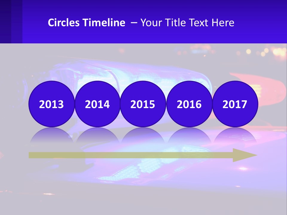 A Police Car With Its Lights On At Night PowerPoint Template