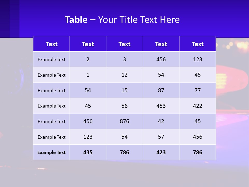 A Police Car With Its Lights On At Night PowerPoint Template