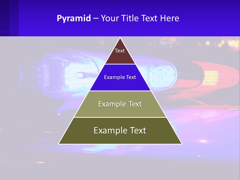 A Police Car With Its Lights On At Night PowerPoint Template