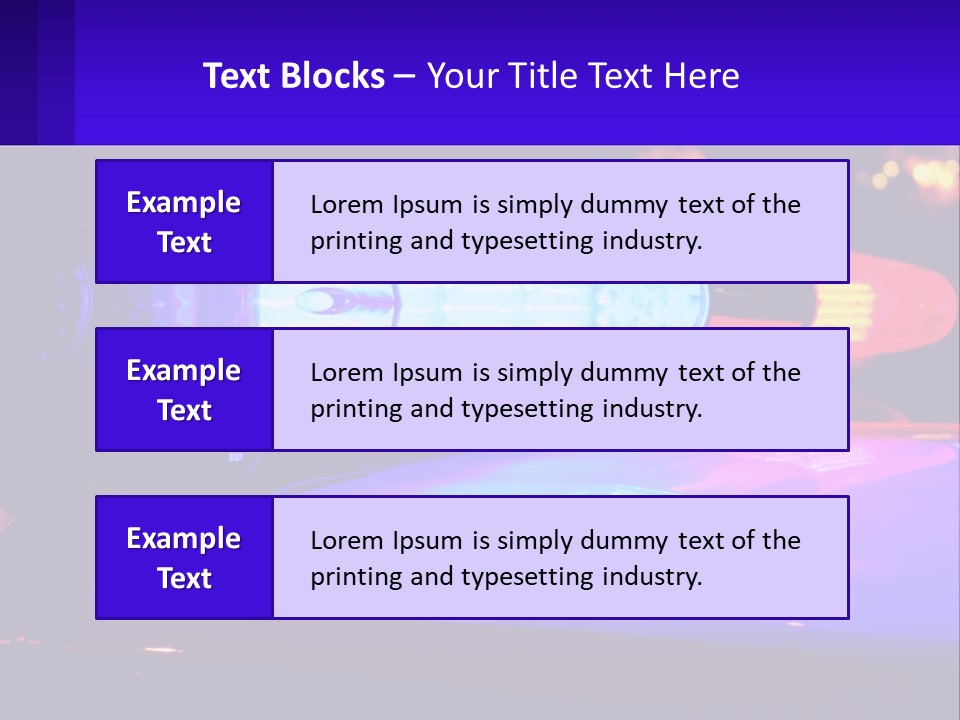 A Police Car With Its Lights On At Night PowerPoint Template