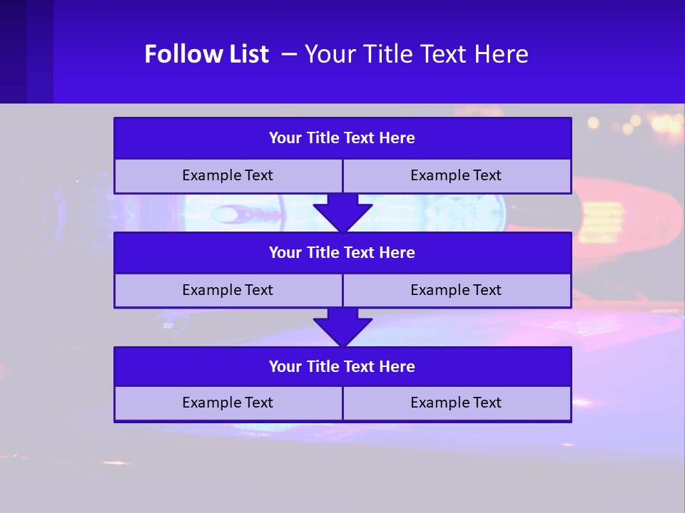A Police Car With Its Lights On At Night PowerPoint Template