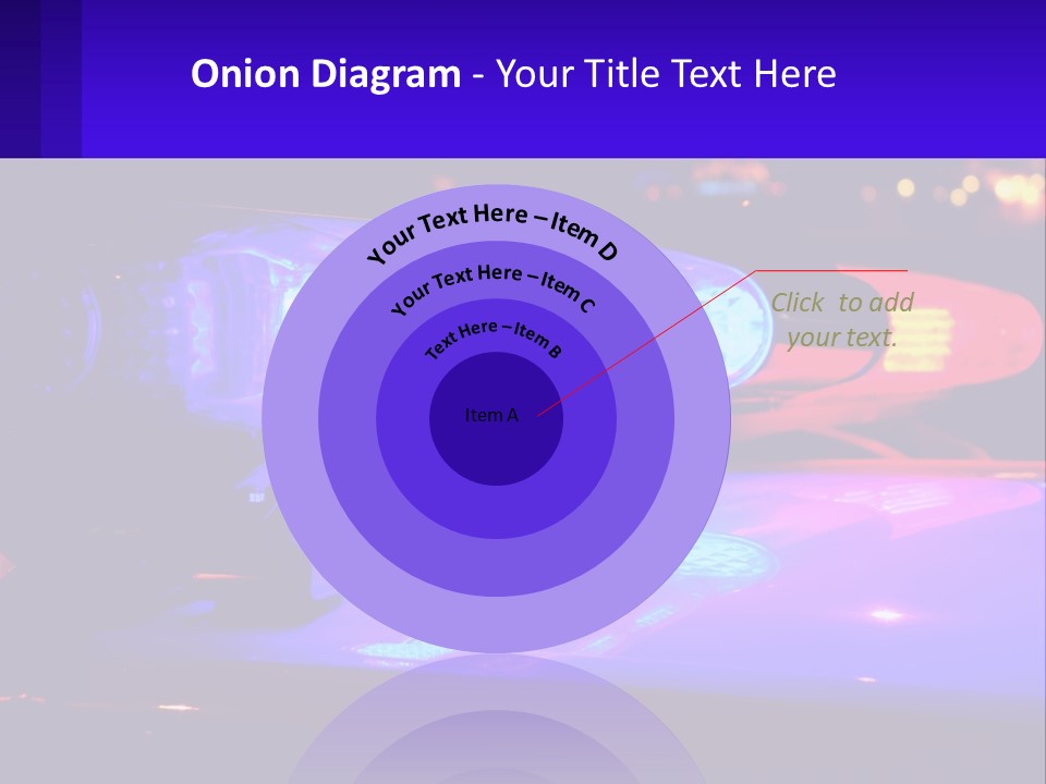 A Police Car With Its Lights On At Night PowerPoint Template