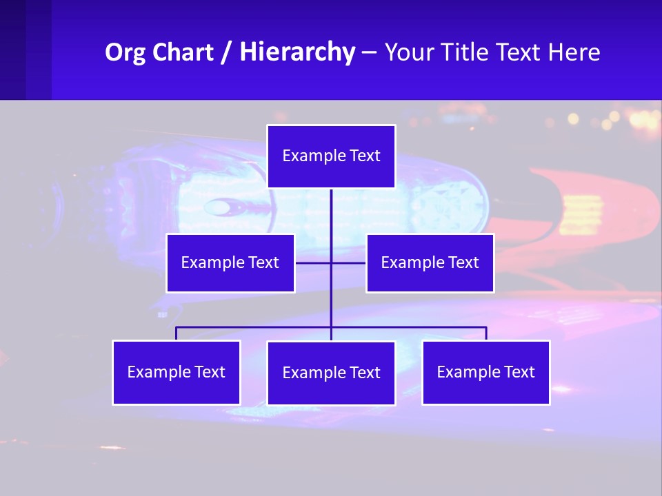 A Police Car With Its Lights On At Night PowerPoint Template