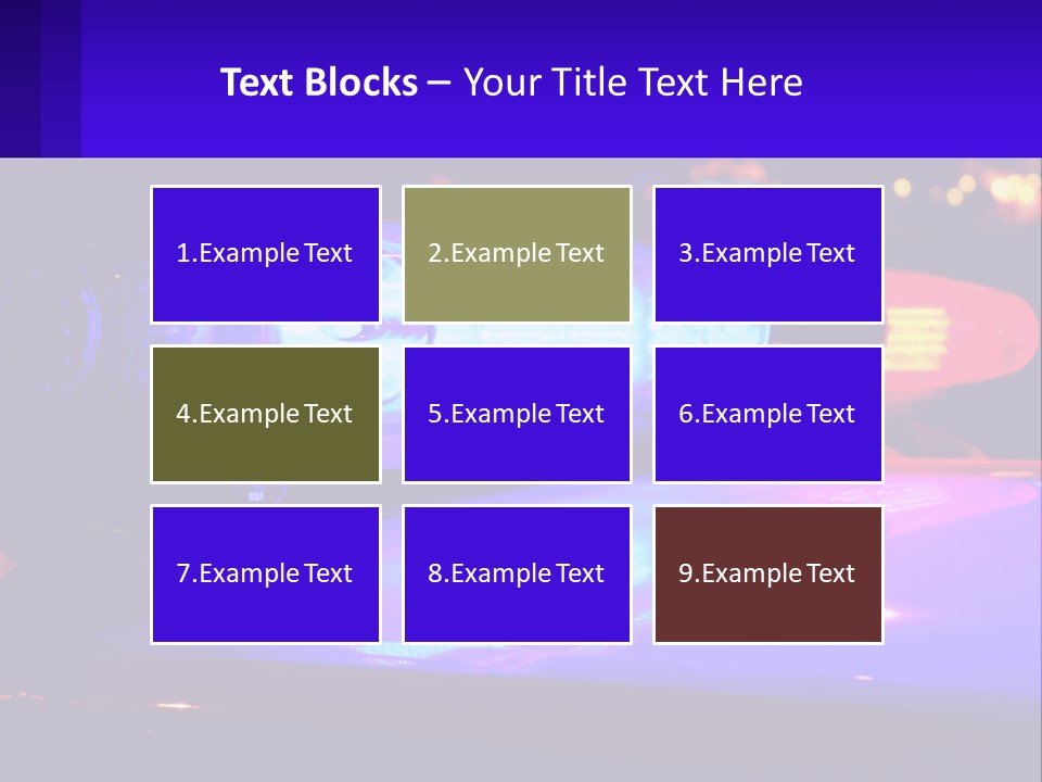 A Police Car With Its Lights On At Night PowerPoint Template