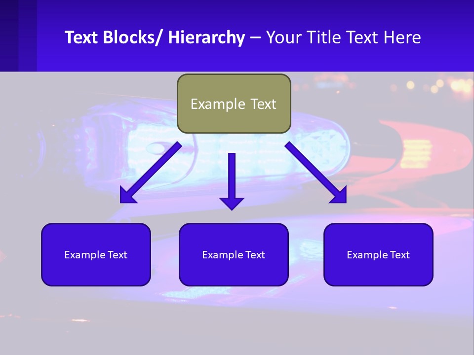 A Police Car With Its Lights On At Night PowerPoint Template