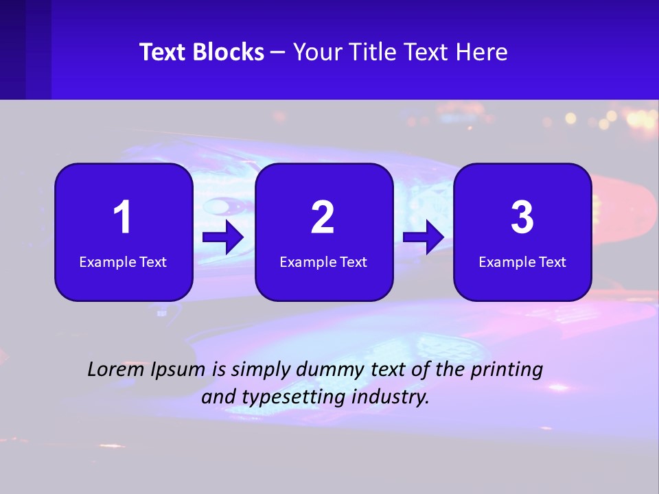 A Police Car With Its Lights On At Night PowerPoint Template