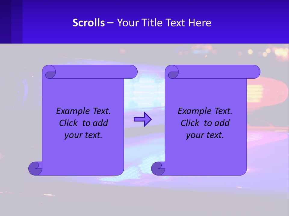 A Police Car With Its Lights On At Night PowerPoint Template