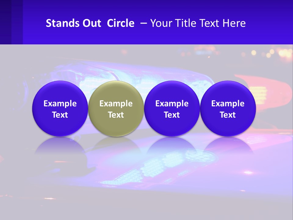 A Police Car With Its Lights On At Night PowerPoint Template