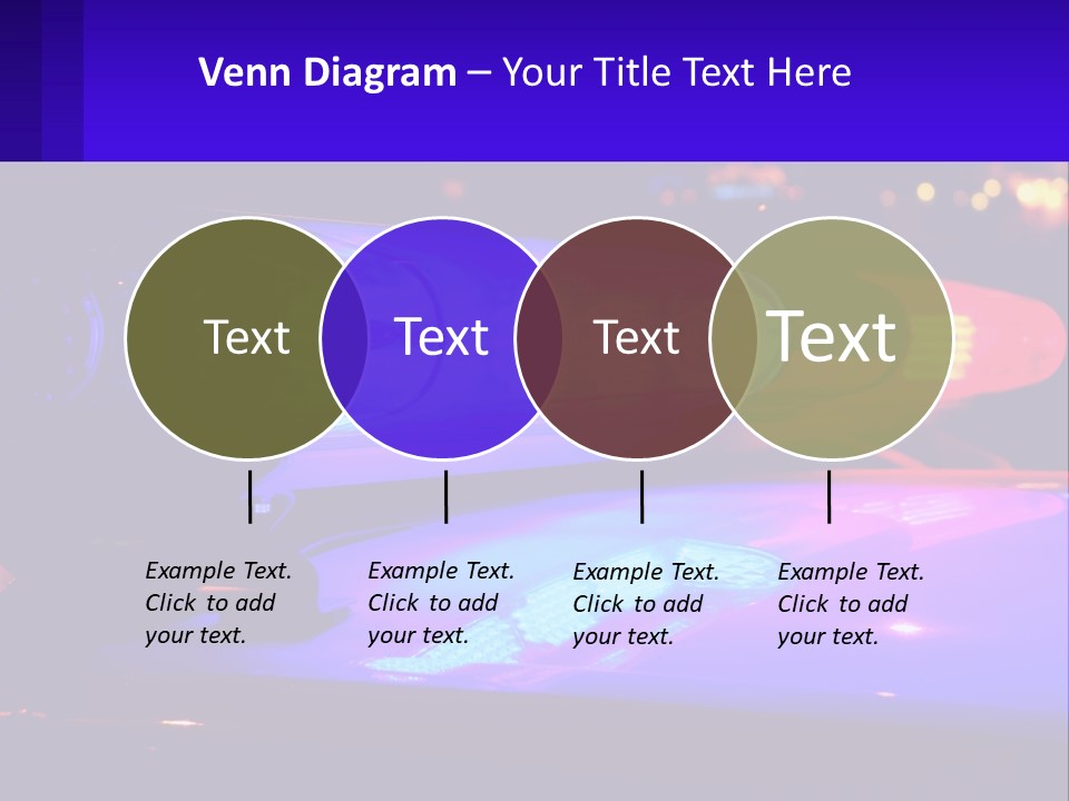 A Police Car With Its Lights On At Night PowerPoint Template
