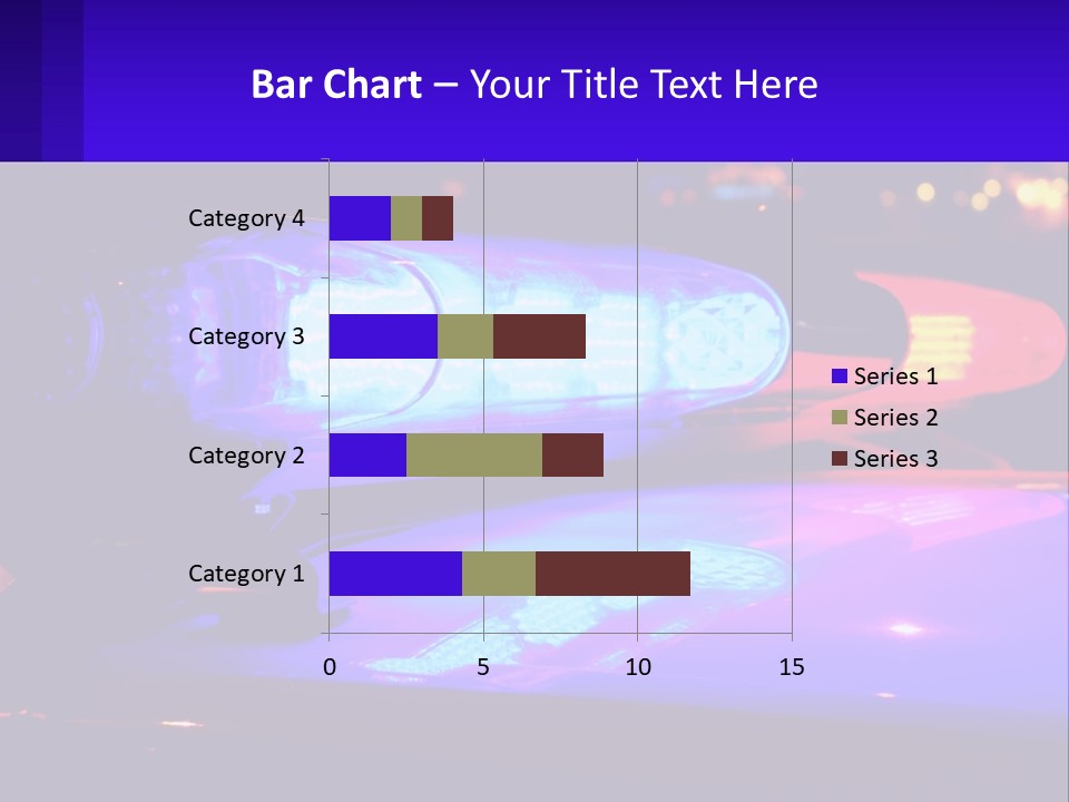 A Police Car With Its Lights On At Night PowerPoint Template