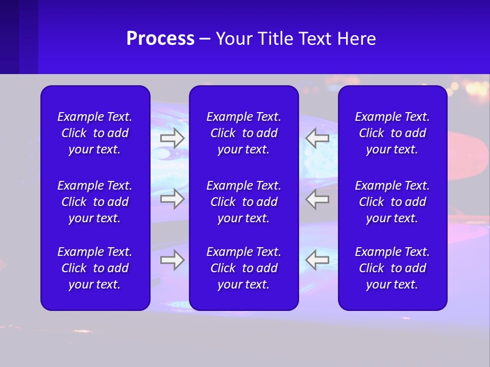 A Police Car With Its Lights On At Night PowerPoint Template