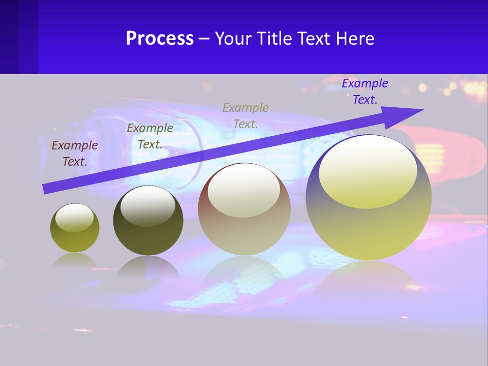 A Police Car With Its Lights On At Night PowerPoint Template