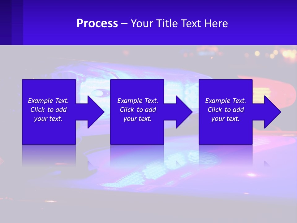 A Police Car With Its Lights On At Night PowerPoint Template