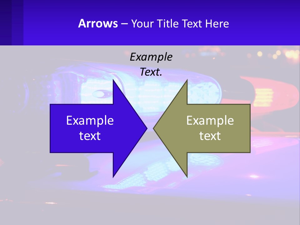 A Police Car With Its Lights On At Night PowerPoint Template