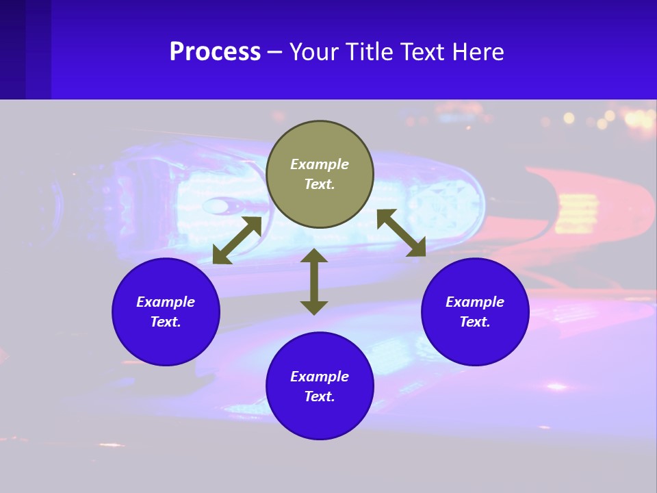A Police Car With Its Lights On At Night PowerPoint Template
