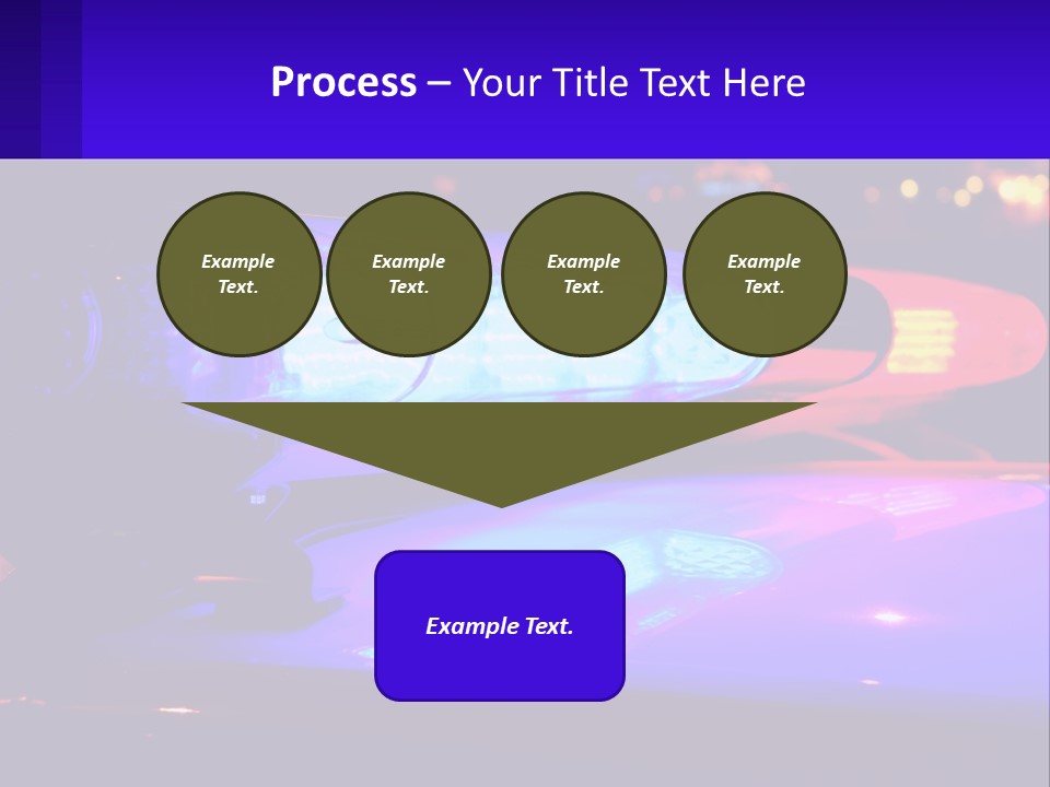 A Police Car With Its Lights On At Night PowerPoint Template