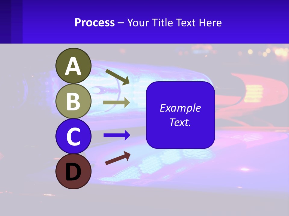 A Police Car With Its Lights On At Night PowerPoint Template