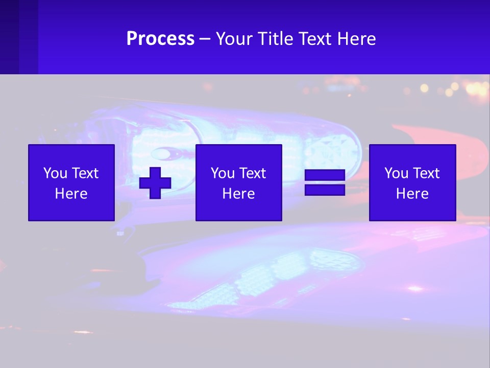 A Police Car With Its Lights On At Night PowerPoint Template