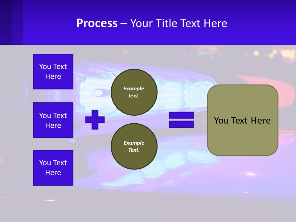 A Police Car With Its Lights On At Night PowerPoint Template