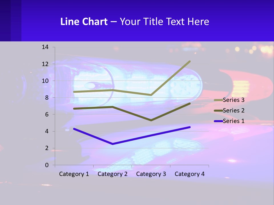 A Police Car With Its Lights On At Night PowerPoint Template
