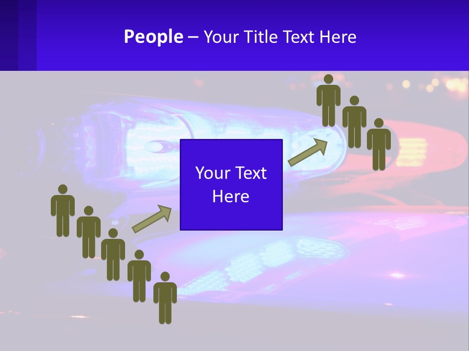 A Police Car With Its Lights On At Night PowerPoint Template