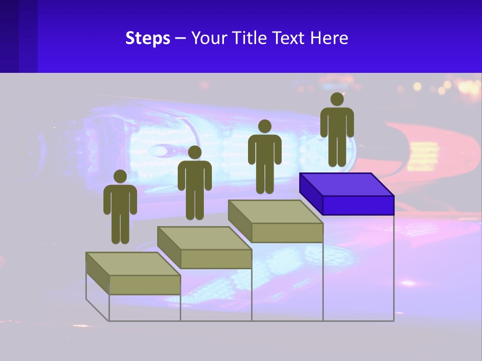 A Police Car With Its Lights On At Night PowerPoint Template