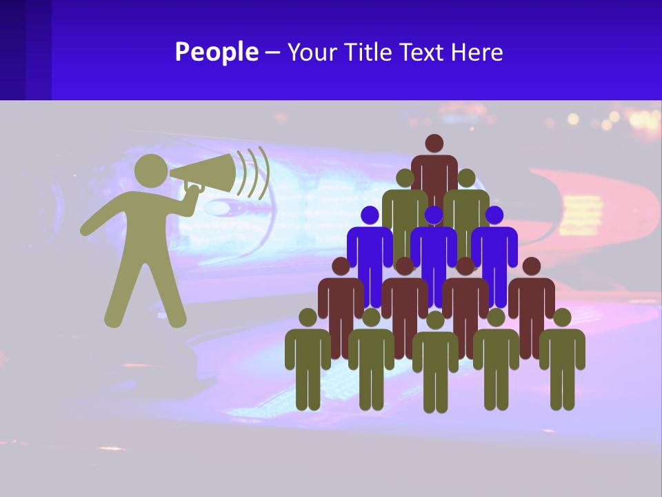 A Police Car With Its Lights On At Night PowerPoint Template