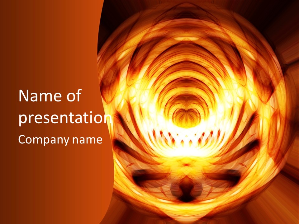 An Abstract Orange Background With A Spiral Design PowerPoint Template