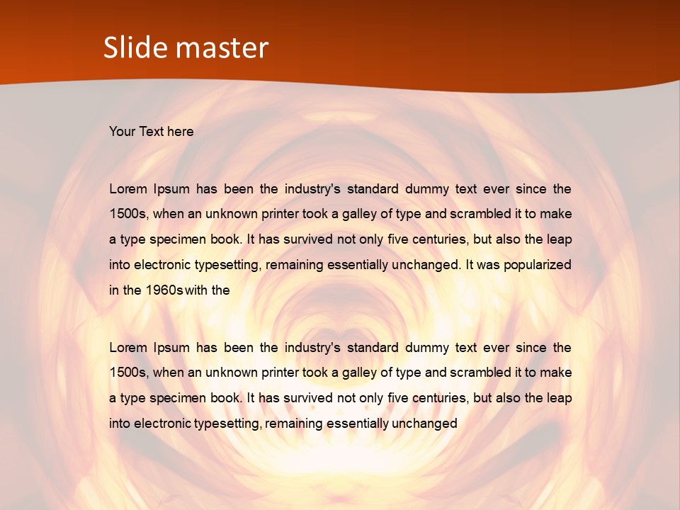 An Abstract Orange Background With A Spiral Design PowerPoint Template