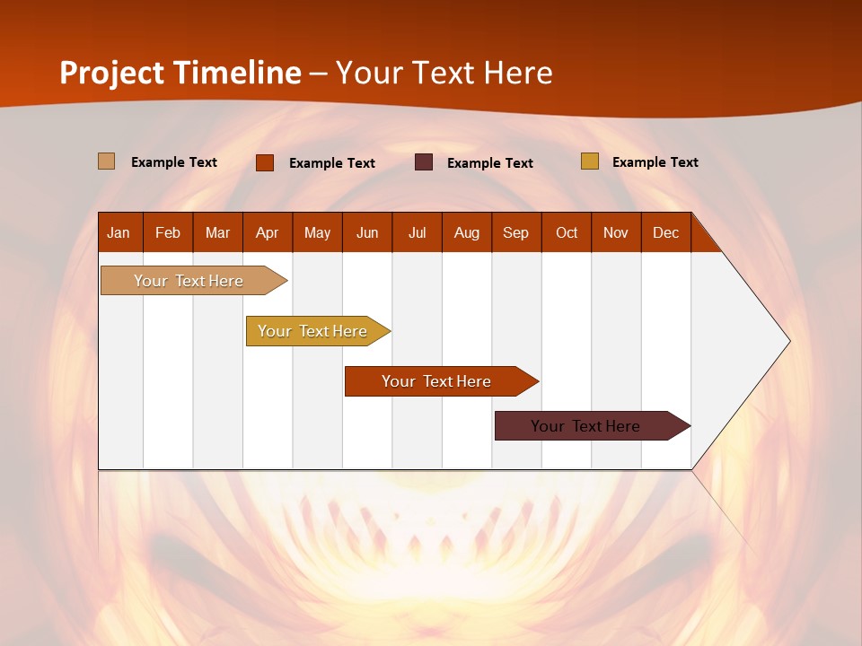 An Abstract Orange Background With A Spiral Design PowerPoint Template