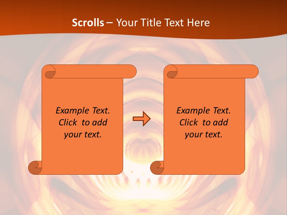 An Abstract Orange Background With A Spiral Design PowerPoint Template