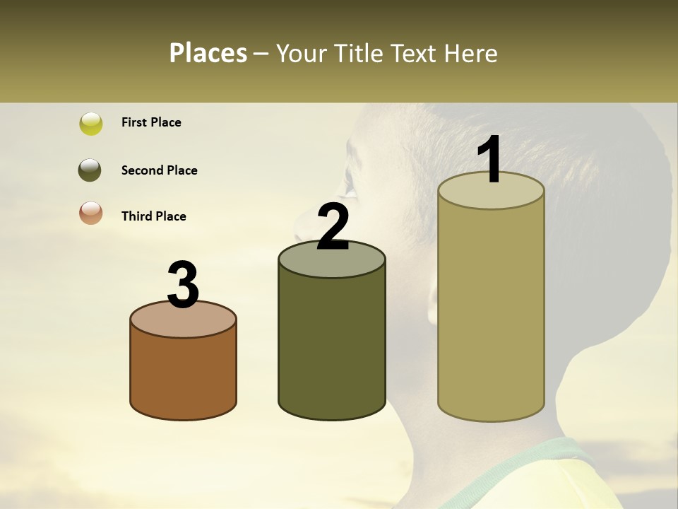 A Young Boy With A Flag Painted On His Face PowerPoint Template