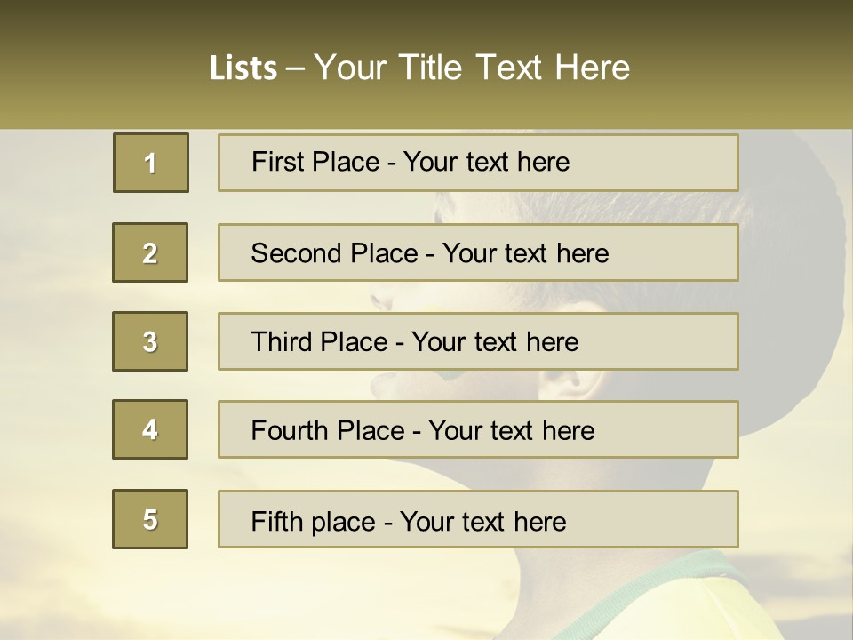 A Young Boy With A Flag Painted On His Face PowerPoint Template