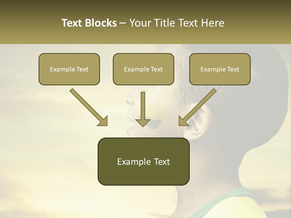 A Young Boy With A Flag Painted On His Face PowerPoint Template