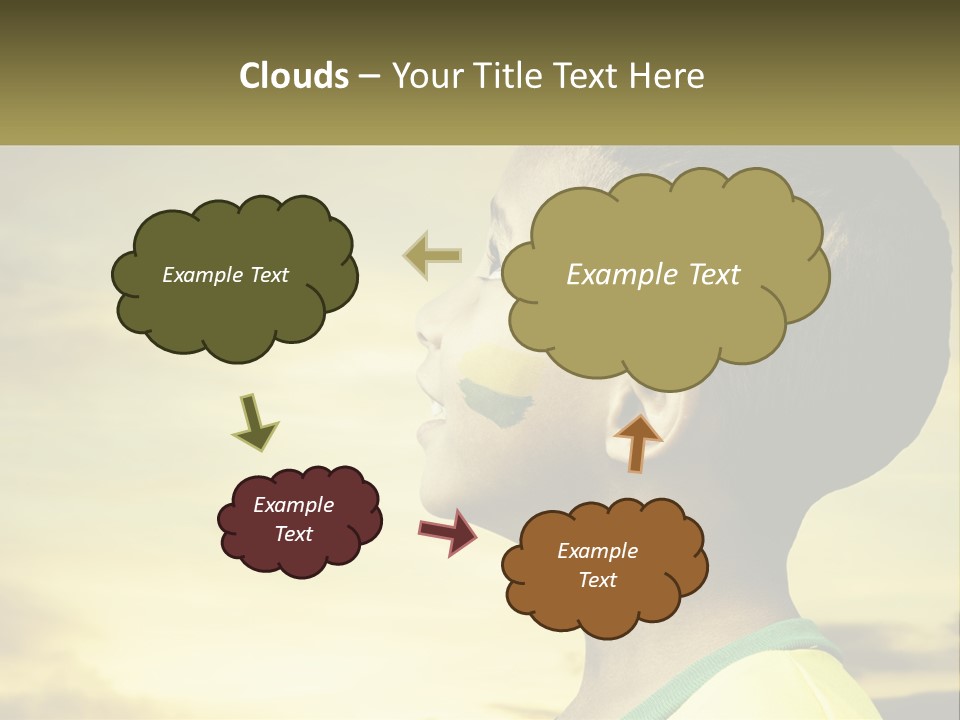 A Young Boy With A Flag Painted On His Face PowerPoint Template