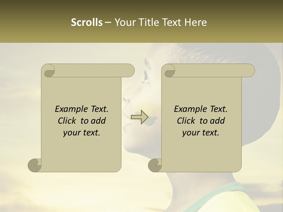 A Young Boy With A Flag Painted On His Face PowerPoint Template