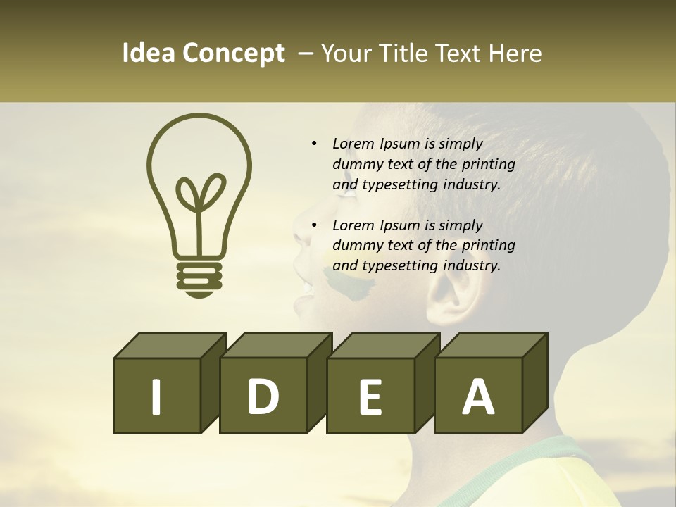 A Young Boy With A Flag Painted On His Face PowerPoint Template