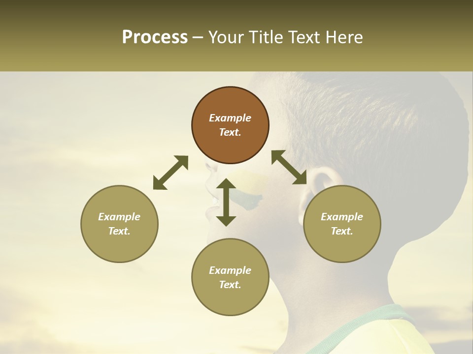 A Young Boy With A Flag Painted On His Face PowerPoint Template