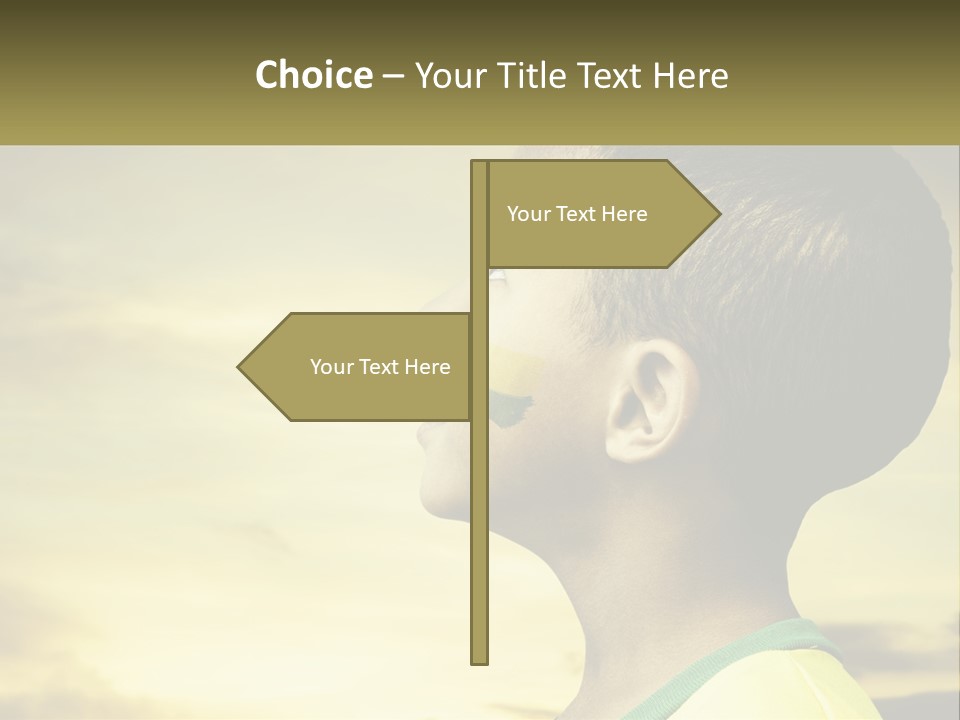 A Young Boy With A Flag Painted On His Face PowerPoint Template