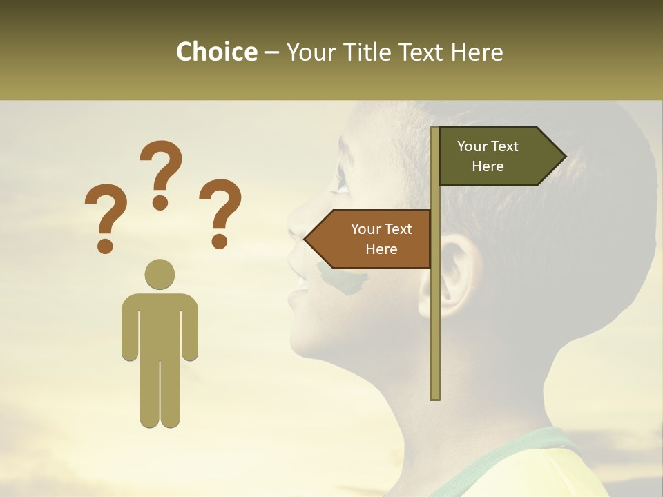 A Young Boy With A Flag Painted On His Face PowerPoint Template